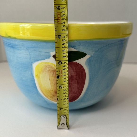 Lillian Vernon Fruit Nesting Bowls, Set of 2 Ceramic Apple 4.5"H x 7"W & Grapes - Picture 10 of 13